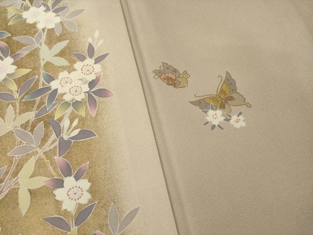 平和屋着物○訪問着 友禅 作家物 花蝶文 暈し染め 金彩