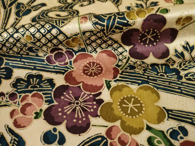 平和屋着物●江戸小紋　渡り橋風景花文　やまと誂製　正絹　逸品　AAAZ0010zg 平和屋着物○江戸小紋 渡り橋風景花文 やまと誂製 正絹 逸品