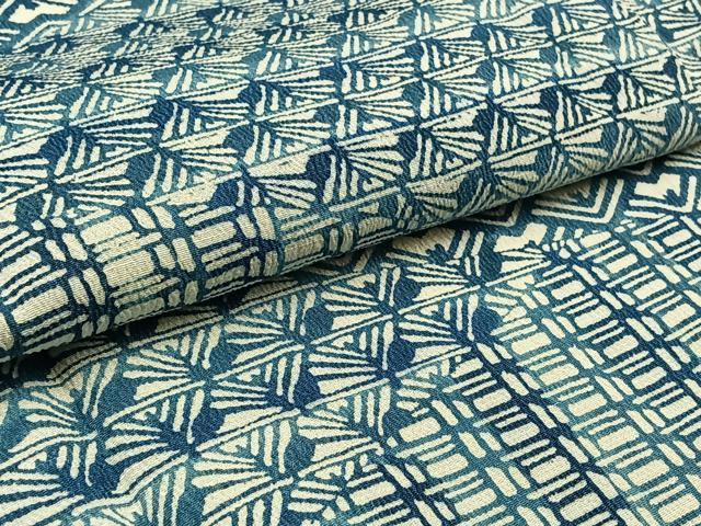 平和屋着物▽上質な小紋 単衣 吉祥間道 鬼しぼ縮緬 正絹