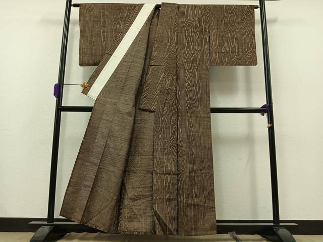 平和屋着物▽上質な紬　単衣　杢目文様　正絹　逸品　AAAZ0969jh 平和屋着物▽上質な紬 単衣 杢目文様 正絹 逸品 AAAZ0969jh