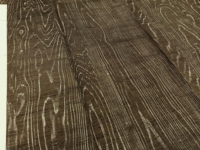 平和屋着物▽上質な紬 単衣 杢目文様 正絹 逸品 AAAZ0969jh