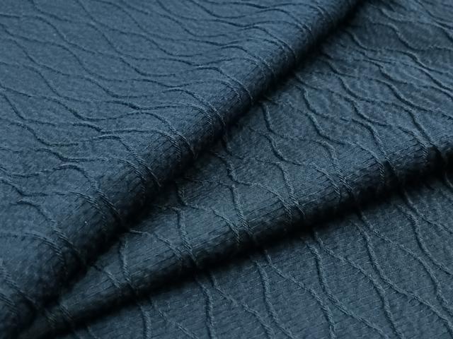 平和屋着物▽上質な色無地　単衣　立涌文　鉄紺色　正絹　逸品　AAAZ0975jh