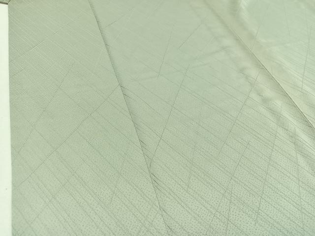 平和屋着物▽上質な色無地　単衣　斜縞地紋　千草鼠色　正絹　逸品　AAAZ0976jh 平和屋着物▽上質な色無地 単衣 斜縞地紋 千草鼠色 正絹 逸品