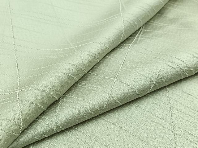 平和屋着物▽上質な色無地　単衣　斜縞地紋　千草鼠色　正絹　逸品　AAAZ0976jh