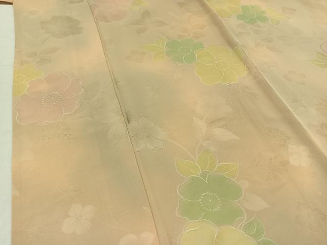 平和屋着物▽上質な小紋 単衣 草花地紋 暈し染め 正絹 逸品