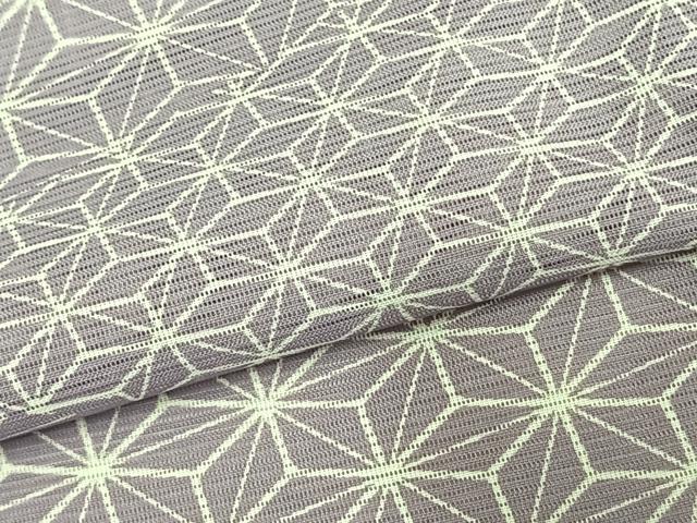 平和屋着物＊夏物 小紋 絽 斜線麻の葉文 洗える着物 CAAV0839ou