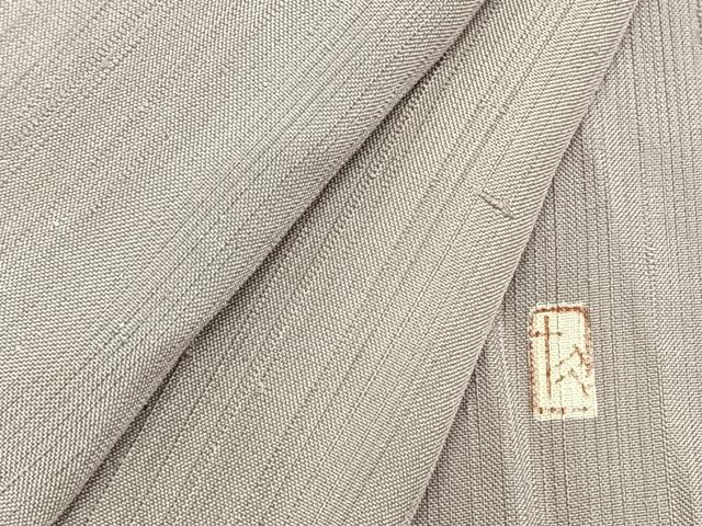 平和屋着物▽加賀友禅の巨匠　初代　由水十久監修　色無地　単衣　紬地　薄梅鼠色　正絹　逸品　AAAZ1390fy