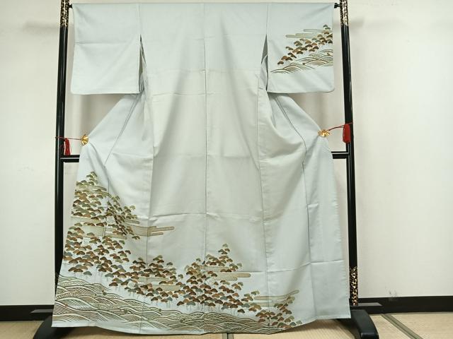 平和屋着物▽訪問着　単衣　浜松文　洗える着物　AAAZ1410fy