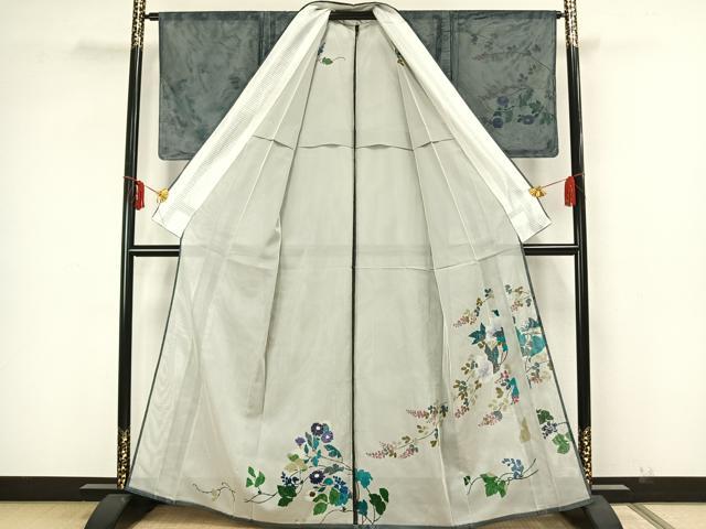 平和屋着物▽訪問着 無双 紗袷 紗×紗 鴛鴦文 正絹 逸品