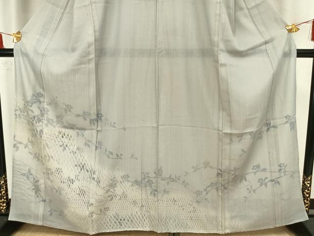 平和屋着物▽訪問着 無双 紗袷 紗×絽 草花文 正絹 逸品