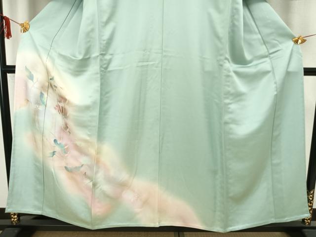 平和屋着物▽訪問着　単衣　草花文　暈し染め　金彩　正絹　逸品　未使用　AAAZ1447fy_2