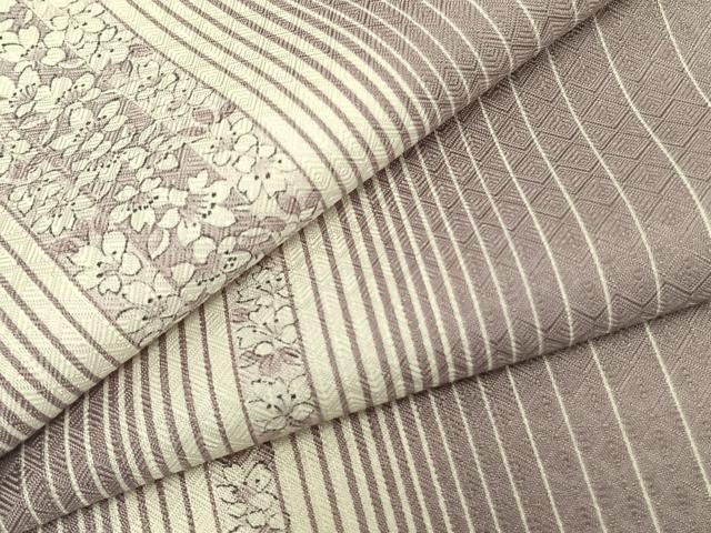 平和屋着物▽小紋　単衣　草花間道　洗える着物　AAAZ1455fy