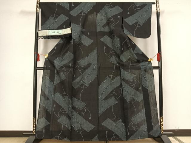 平和屋着物＊夏物　本場結城　100亀甲　短冊花文　苧麻手紡糸　証紙付き　逸品　未使用　AAAZ1464fy 平和屋着物＊夏物 本場結城 100亀甲 短冊花文 苧麻手紡糸 証紙