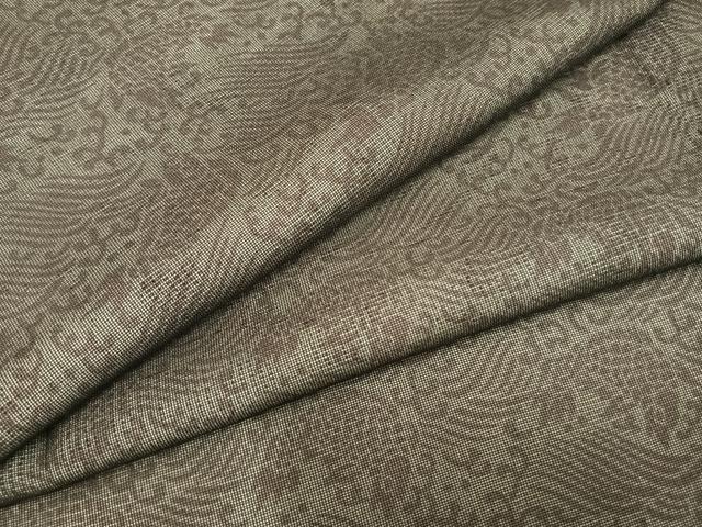 平和屋着物▽上質な小紋　無双　紗袷　紗×絽　立波文　魚　正絹　逸品　未使用　AAAZ1475fy