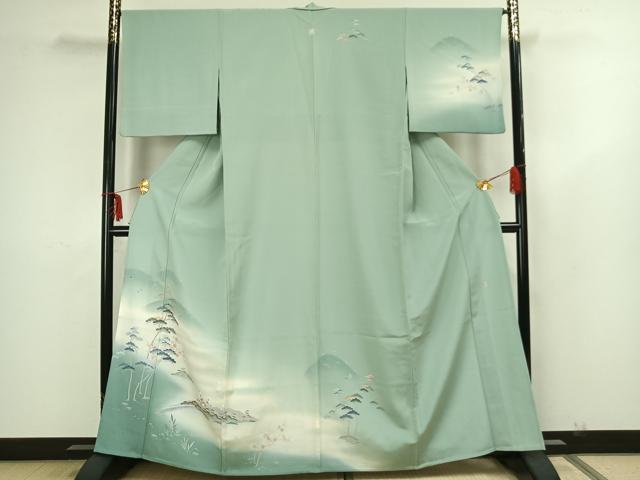 平和屋着物▽訪問着　単衣　作家物　風景文　暈し染め　正絹　逸品　AAAZ1480fy