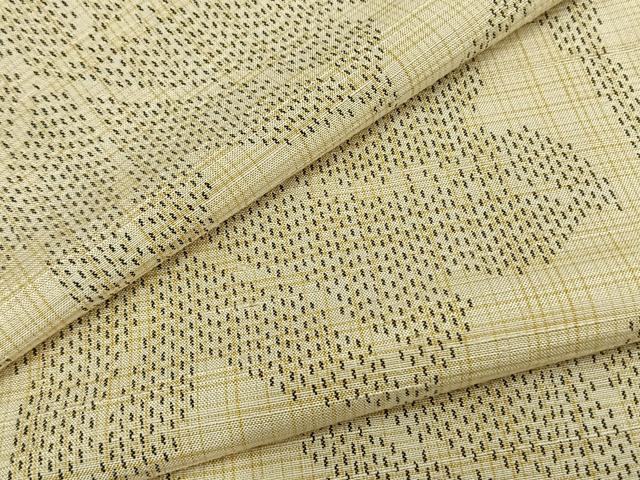 平和屋着物▽上質な紬　単衣　唐草文　正絹　逸品　AAAZ1484fy