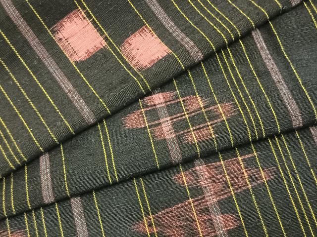 平和屋着物▽本場琉球紬　単衣　手織　正絹　逸品　AAAZ1512fy