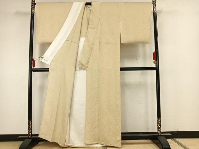 平和屋着物▽あめや藤本　藤本最慶　無地絵羽訪問着　単衣　草葉文　やまと誂製　正絹　逸品　AAAZ1524fy 平和屋着物▽あめや藤本 藤本最慶 無地絵羽訪問着 単