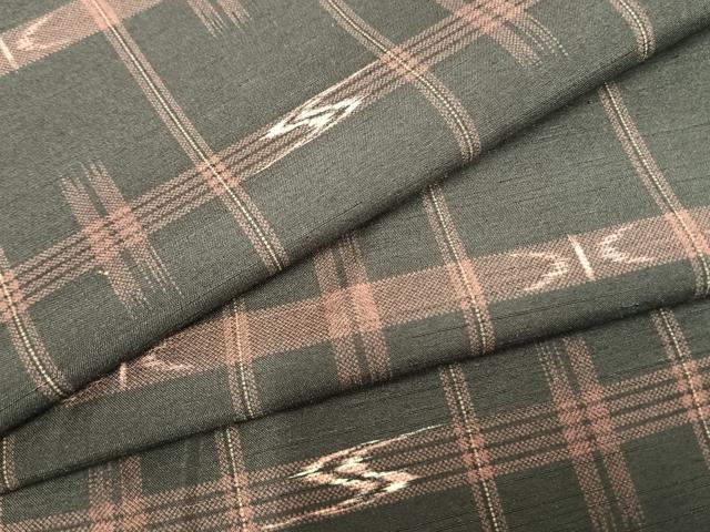 平和屋着物▽小紋　単衣　絣柄　ロング丈　洗える着物　AAAZ1541fy