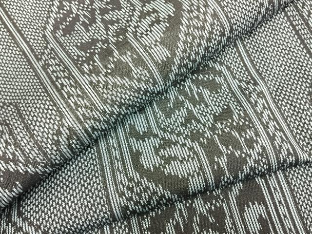 平和屋着物▽上質な紬　単衣　亀甲文様　正絹　逸品　未使用　AAAZ1562fy