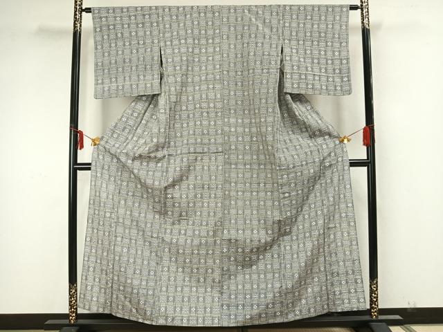 平和屋着物▽上質な紬　単衣　琉球絣文様　正絹　逸品　AAAZ1563fy 平和屋着物▽上質な紬 単衣 琉球絣文様 正絹 逸品 AAAZ1563fyの通販は