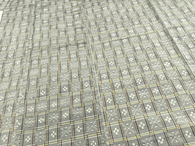 平和屋着物▽上質な紬　単衣　琉球絣文様　正絹　逸品　AAAZ1563fy 平和屋着物▽上質な紬 単衣 琉球絣文様 正絹 逸品 AAAZ1563fyの通販は