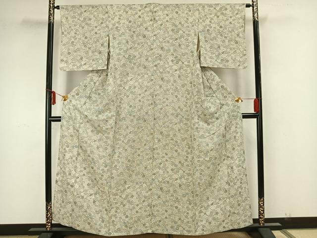 平和屋着物▽上質な小紋 単衣 花尽くし 鬼しぼ縮緬 正絹 逸品