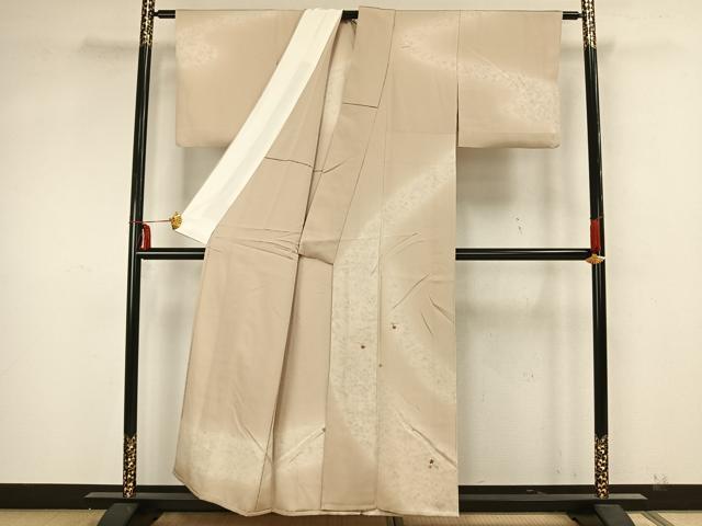 平和屋着物▽訪問着 単衣 刺繍 舞葉文 金糸 正絹 逸品 AAAZ1571fy