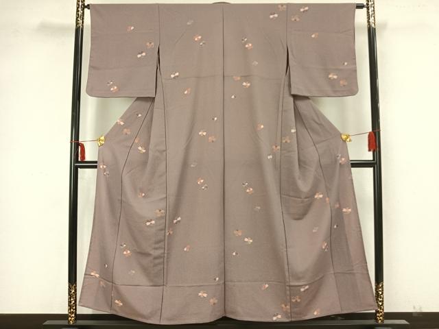 平和屋着物▽上質な小紋　単衣　舞花文　正絹　逸品　AAAZ1573fy 平和屋着物▽上質な小紋 単衣 舞花文 正絹 逸品 AAAZ1573fy 小紋