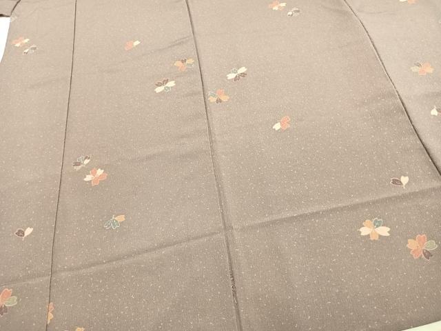 平和屋着物▽上質な小紋 単衣 舞花文 正絹 逸品 AAAZ1573fy 小紋