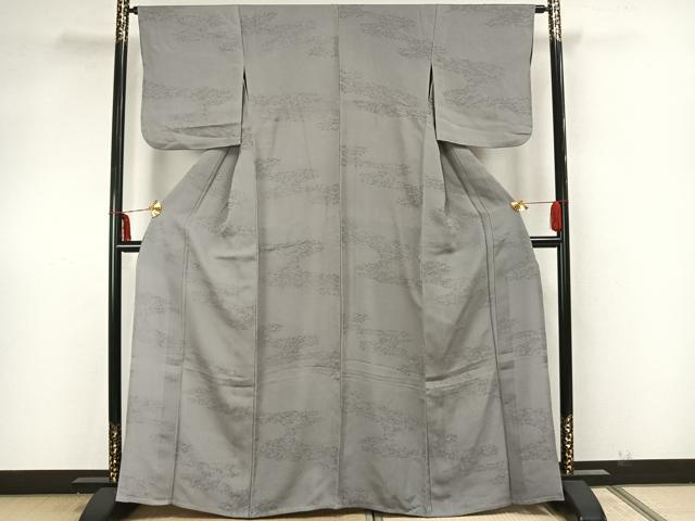 平和屋着物▽上質な色無地　単衣　零れ松葉地紋　浅葱色　正絹　逸品　DAAS0770az 平和屋着物▽上質な色無地 単衣 零れ松葉地紋 浅葱色 正絹