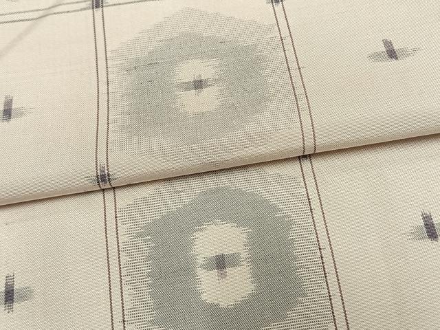 平和屋着物▽上質な紬 単衣 色紙亀甲文様 正絹 逸品 AAAZ1586fyの通販