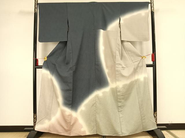 平和屋着物▽訪問着　単衣　雪輪文　暈し染め　正絹　逸品　AAAZ1589fy