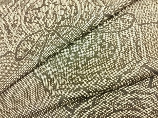 平和屋着物▽本場大島紬　単衣　7マルキ　吉祥花文　正絹　逸品　AAAZ1590fy