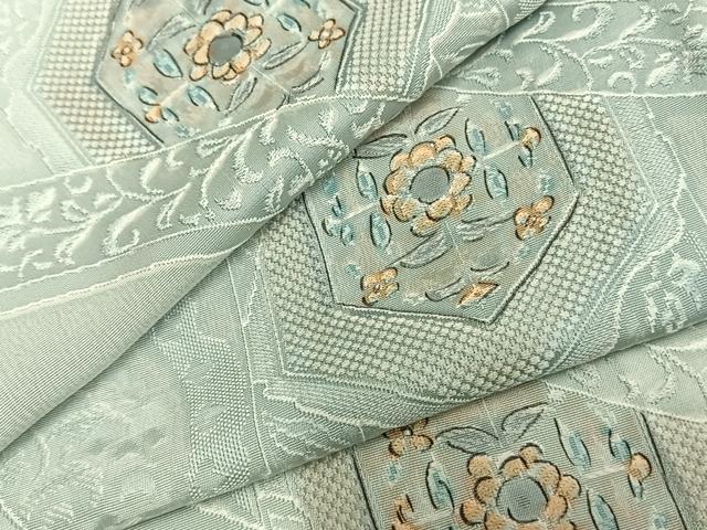 平和屋着物▽上質な小紋　単衣　地紋起こし　吉祥花文　正絹　逸品　AAAZ1595fy