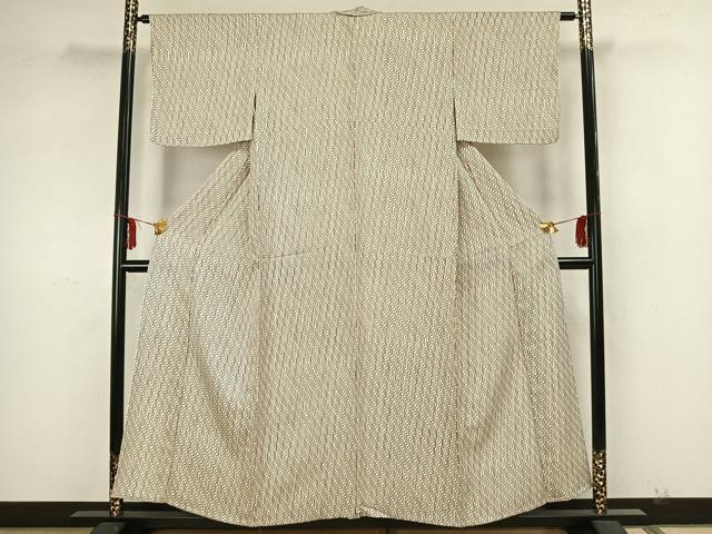 平和屋着物▽上質な小紋　単衣　幾何学文　正絹　逸品　AAAZ1600fy 平和屋着物▽上質な小紋 単衣 幾何学文 正絹 逸品 AAAZ1600fy