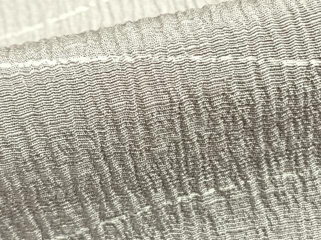 平和屋着物▽上質な小紋 単衣 よろけ縞 正絹 逸品 AAAZ1603fy