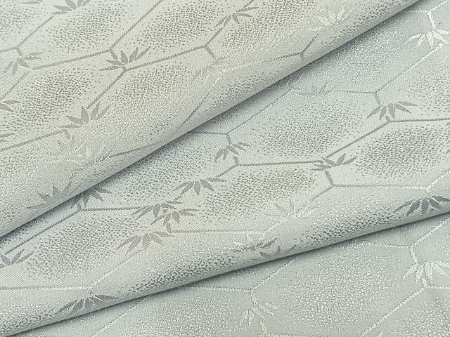 平和屋着物▽色無地　単衣　亀甲松地紋　月白色　洗える着物　AAAZ1607fy