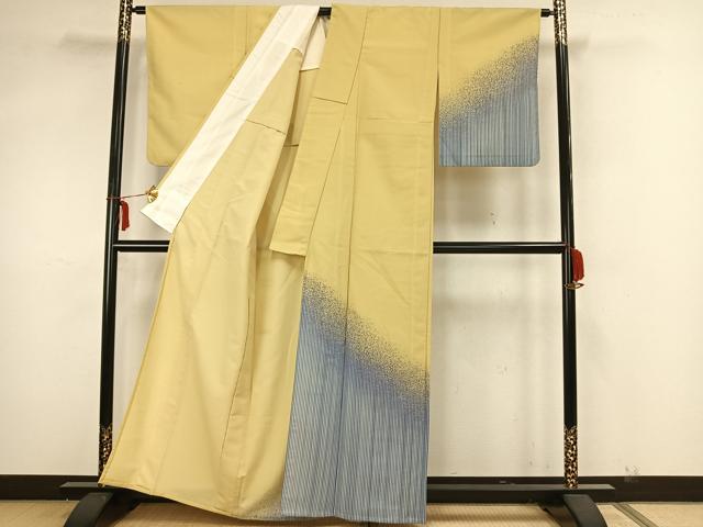 平和屋着物▽訪問着 単衣 縞 洗える着物 AAAZ1611fy