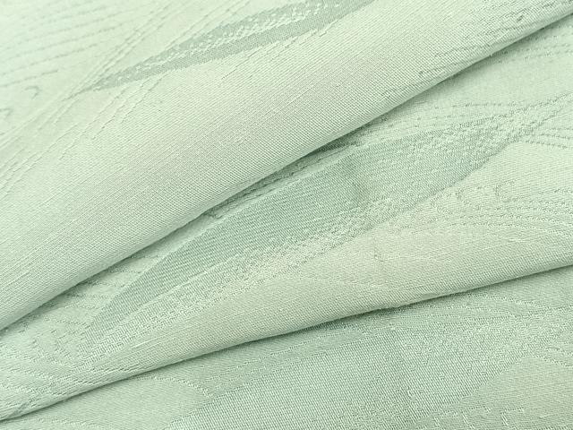 平和屋着物▽上質な色無地　単衣　舞葉地紋　青磁鼠色　正絹　逸品　AAAZ1612fy