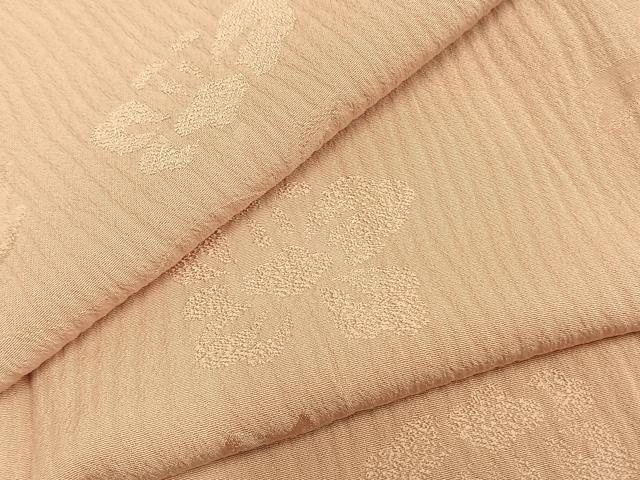 平和屋着物▽上質な色無地　単衣　花唐草地紋　赤香色　正絹　逸品　AAAZ1614fy