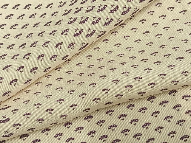 平和屋着物▽上質な小紋　単衣　扇面文　正絹　逸品　AAAZ1617fy