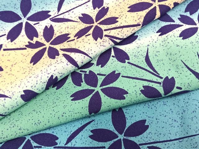 平和屋着物▽小紋　単衣　舞桜文　洗える着物　AAAZ1626fy