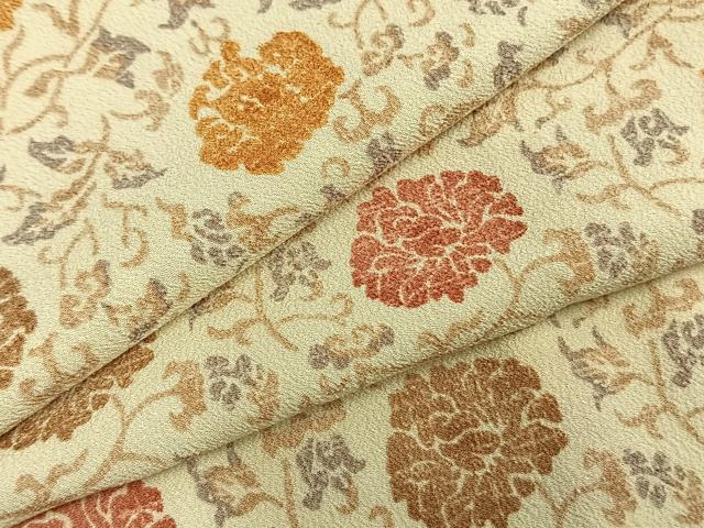 平和屋着物▽小紋 単衣 草花文 洗える着物 AAAZ1630fy 小紋