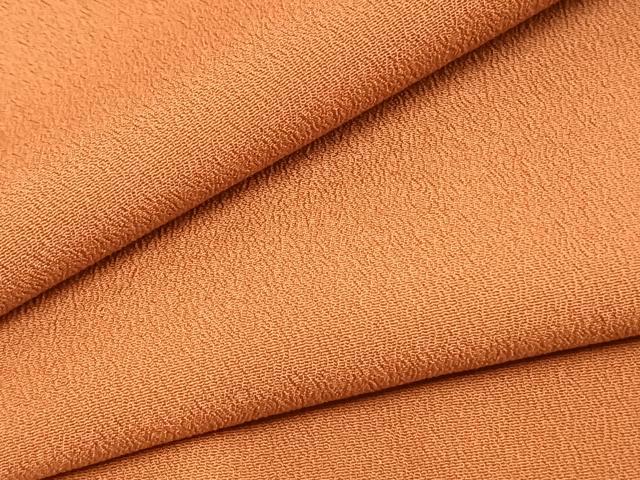 平和屋着物▽色無地　単衣　黄丹色　洗える着物　AAAZ1633fy