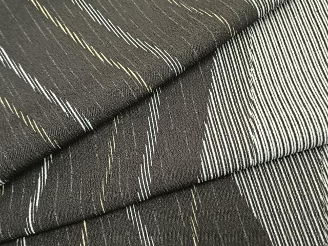 平和屋着物▽小紋　単衣　幾何学文　洗える着物　AAAZ1635fy