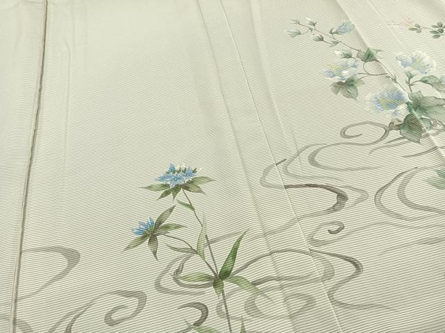平和屋着物▽上質な小紋 無双 紗袷 紗×絽 舞葉文