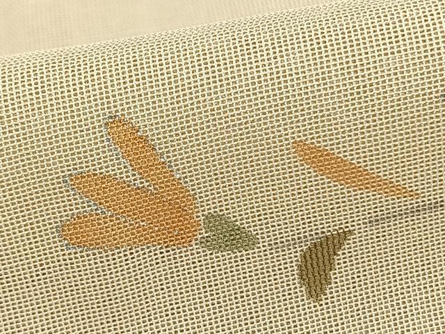 平和屋着物▽訪問着　無双　紗袷　紗×紗　手描き　草花文　銀彩　正絹　逸品　AAAZ1671fy_6