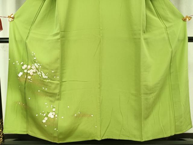 平和屋着物▽訪問着 単衣 枝花文 暈し染め 金彩 正絹 逸品 AAAZ1687fy
