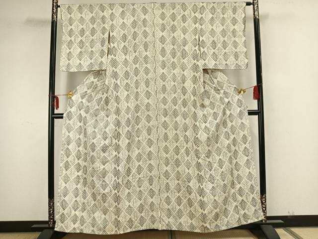 平和屋着物▽上質な小紋　単衣　幾何学文様　正絹　逸品　AAAZ1726fy 平和屋着物▽上質な小紋 単衣 幾何学文様 正絹 逸品 AAAZ1726fyの通販